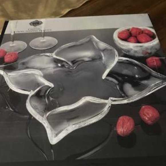 Godinger Other - NEW - CRYSTAL FIORI SERVING PLATTER -